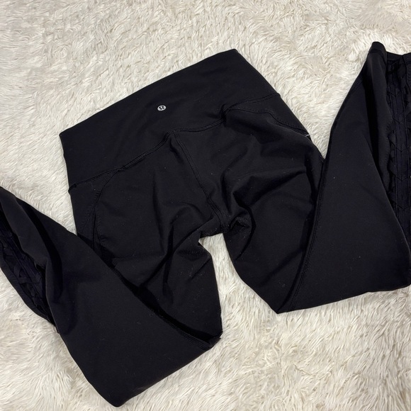 Lululemon Rise and Flow Pant Leggings Full-On Luxtreme Black Criss Cross Mesh 8 - Picture 7 of 11